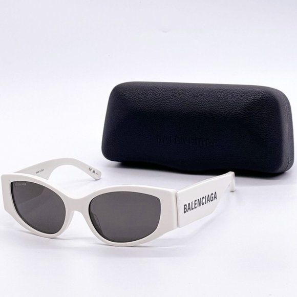 NEW BALENCIAGA BB0258S 003 OVERSIZED WOMEN WHITE SUNGLASSES BALENCIAGA - Picture 2 of 6